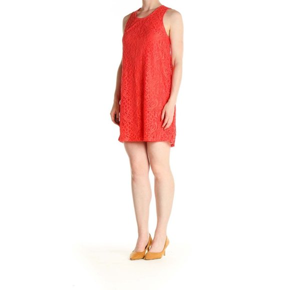 Maurice's Women Front Lace Shift Dress Sleeveless Back Keyhole Red Size Medium - Picture 3 of 9